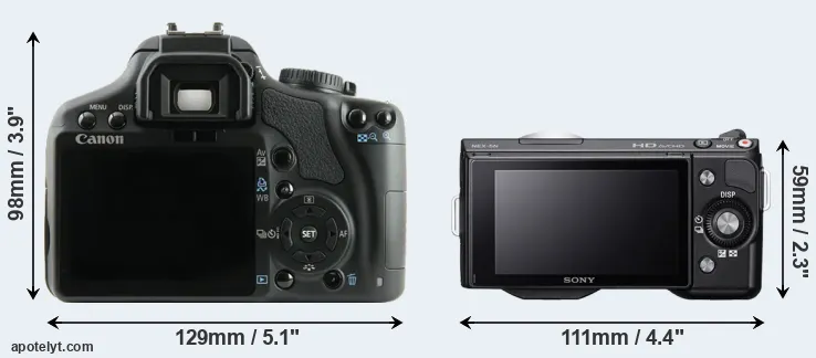 Comparison 450D or NEX-5N rear