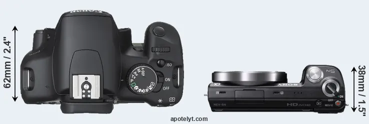 Compare 450D versus NEX-5N top