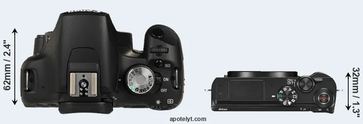 Compare 500D versus J5 top