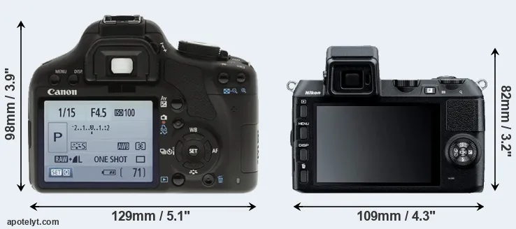 Comparison 500D or V2 rear
