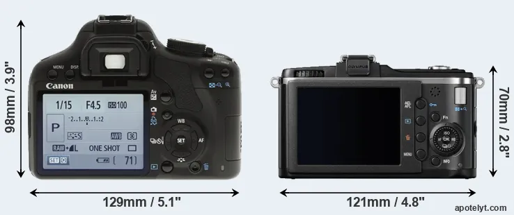 Comparison 500D or E-P2 rear