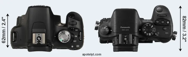 Compare 500D versus GH3 top