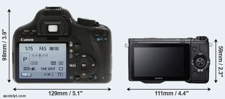 Comparison 500D or NEX-5R rear