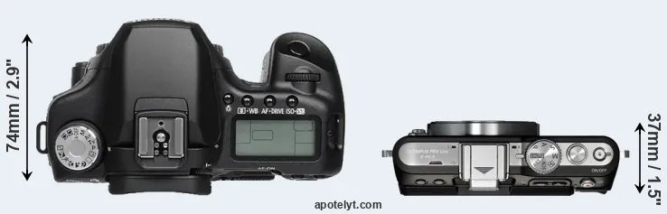 Compare 50D versus E-PL3 top