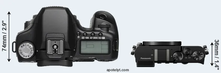 Compare 50D versus GM5 top