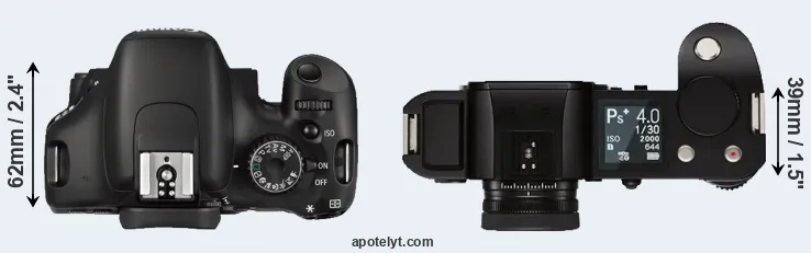 Compare 550D versus Leica SL top