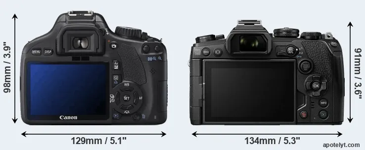 Comparison 550D or E-M1 III rear