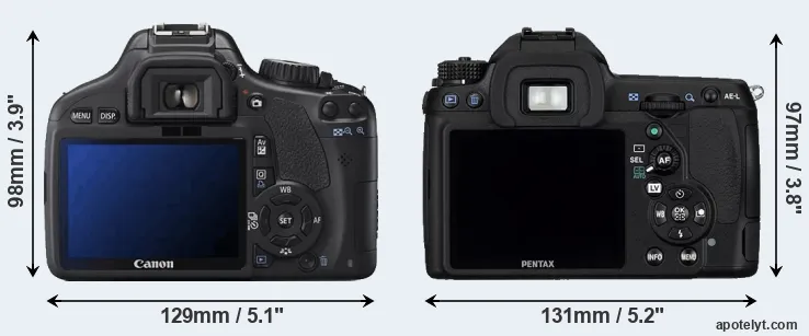 Comparison 550D or K-5 rear