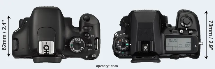 Compare 550D versus K-5 top
