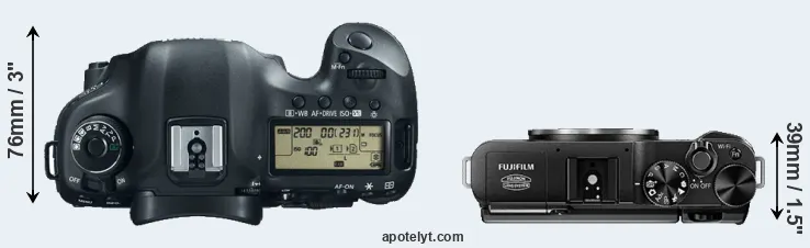 Compare 5D Mark III versus X-A1 top