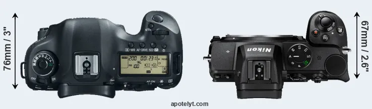 Compare 5D Mark III versus Z5 top