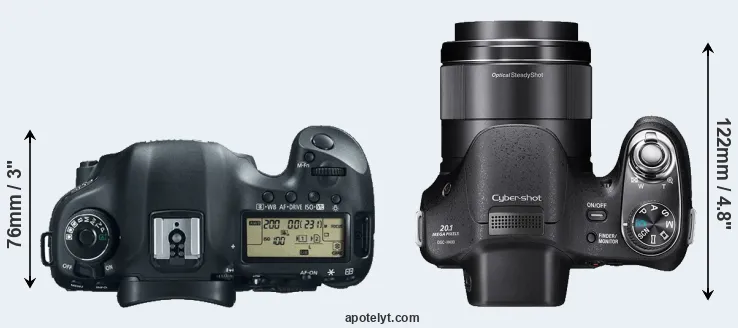 Compare 5D Mark III versus H400 top