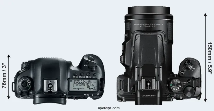 Compare 5D Mark IV versus P950 top