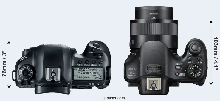 Compare 5D Mark IV versus HX400V top