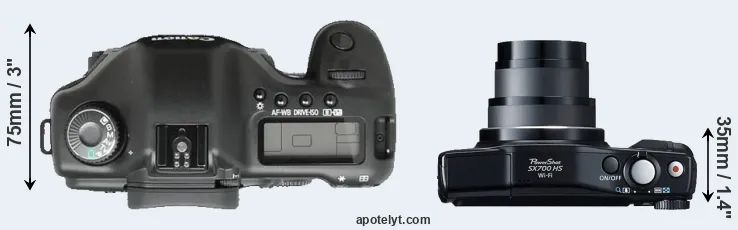 Compare 5D versus SX700 top