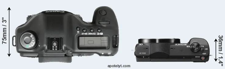 Compare 5D versus A5100 top