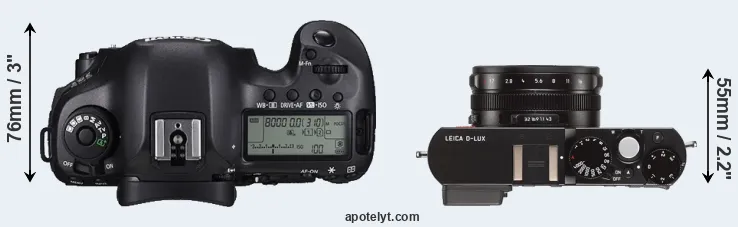 Compare 5DS R versus D-LUX Typ 109 top