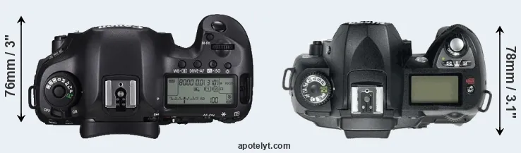 Compare 5DS versus D70 top