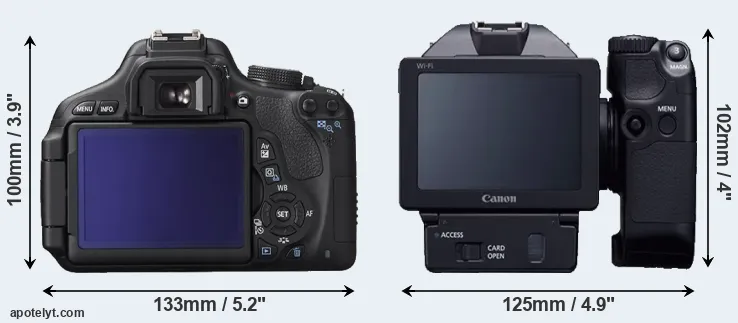 Comparison 600D or XC10 rear