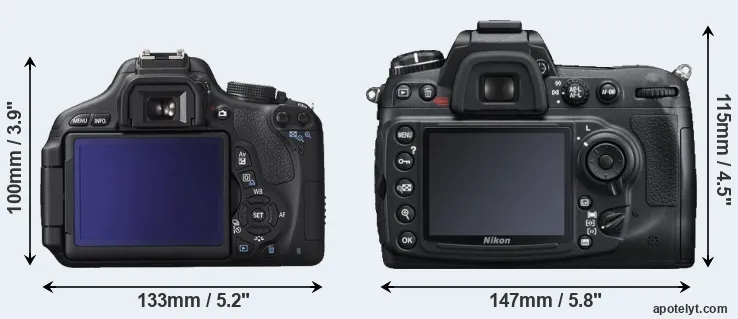 Comparison 600D or D300S rear