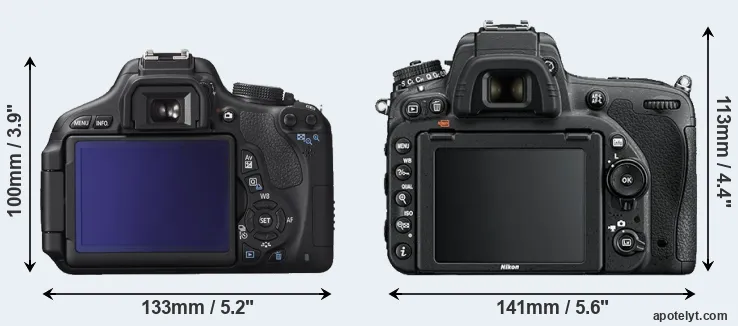 Comparison 600D or D750 rear