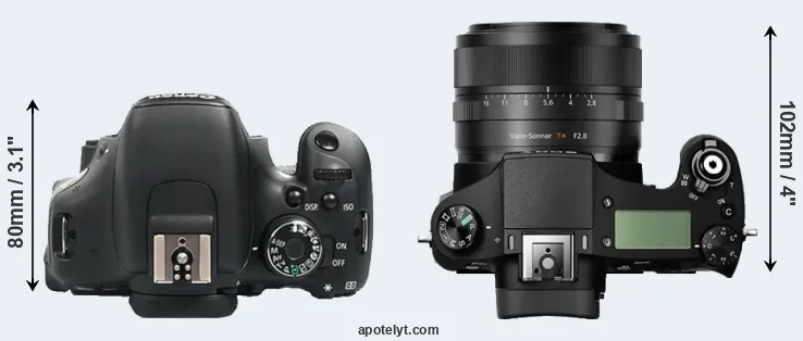 Compare 600D versus RX10 top