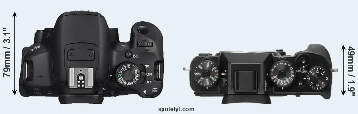 Compare 650D versus X-T2 top