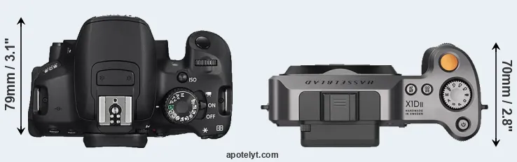 Compare 650D versus X1D II top