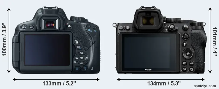 Comparison 650D or Z5 rear