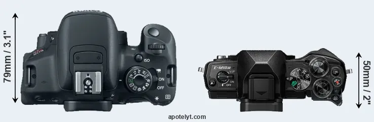Compare 700D versus E-M10 III top