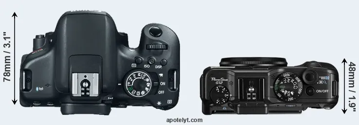 Compare 750D versus G12 top