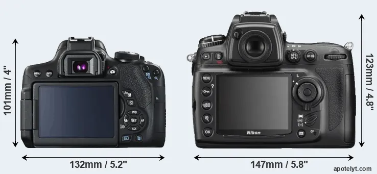 Comparison 750D or D700 rear