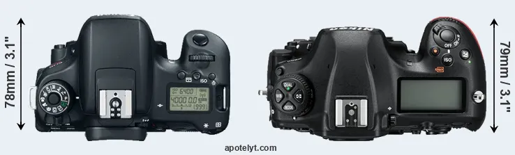 Compare 760D versus D850 top