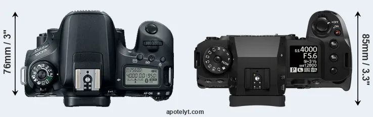Compare 77D versus X-H2S top