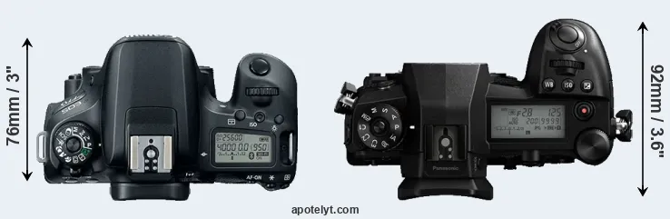 Compare 77D versus G9 top