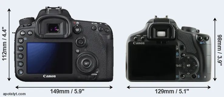 Comparison 7D Mark II or XSi rear