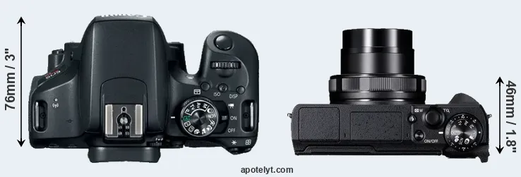 Compare 800D versus G5X Mark II top