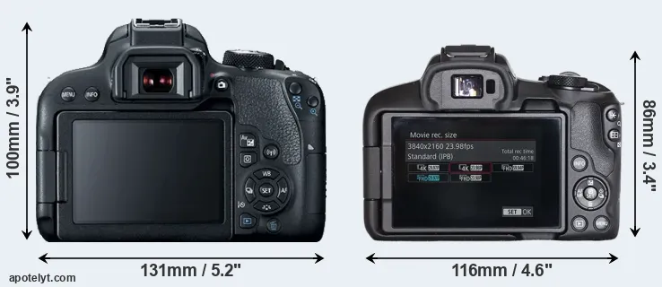 Comparison 800D or R50 rear