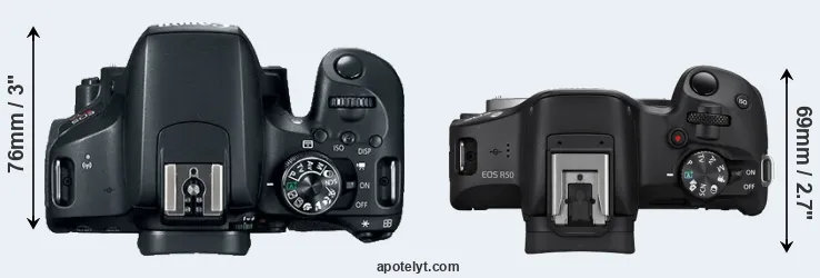 Compare 800D versus R50 top
