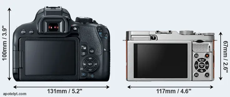Comparison 800D or X-A2 rear