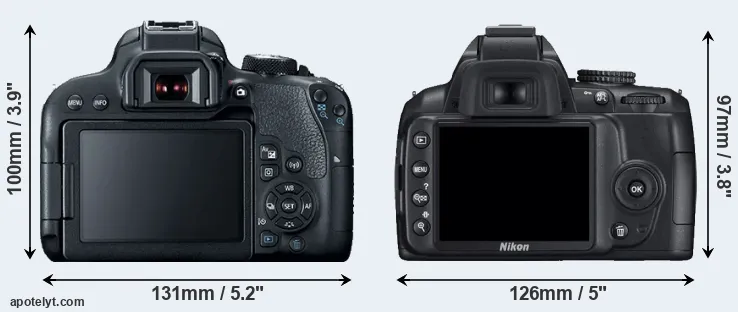 Comparison 800D or D3000 rear