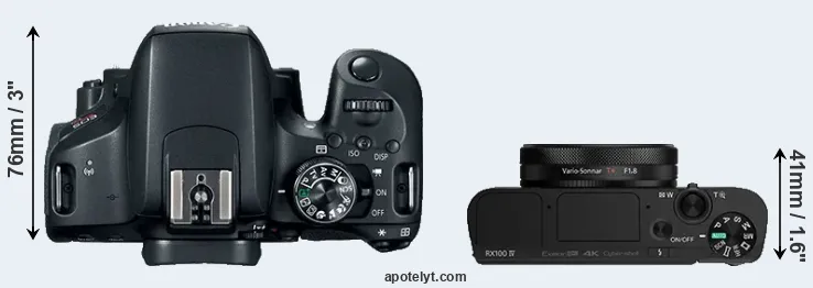 Compare 800D versus RX100 IV top