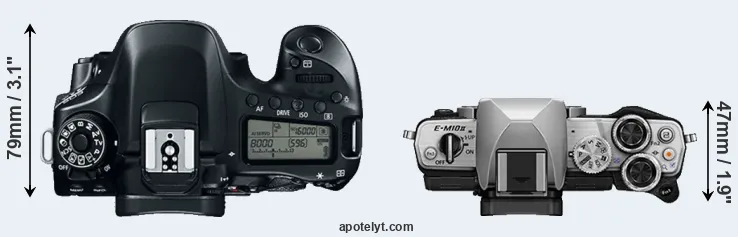 Compare 80D versus E-M10 II top