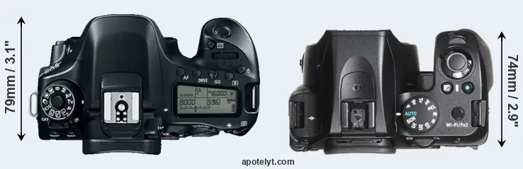 Compare 80D versus K-70 top