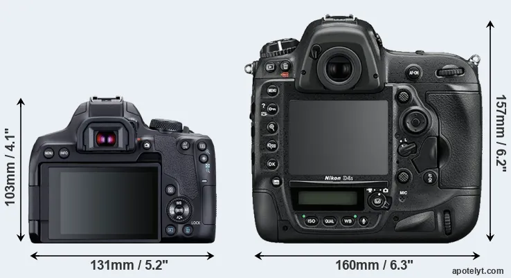 Comparison 850D or D4S rear