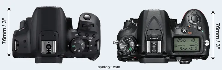 Compare 850D versus D7200 top