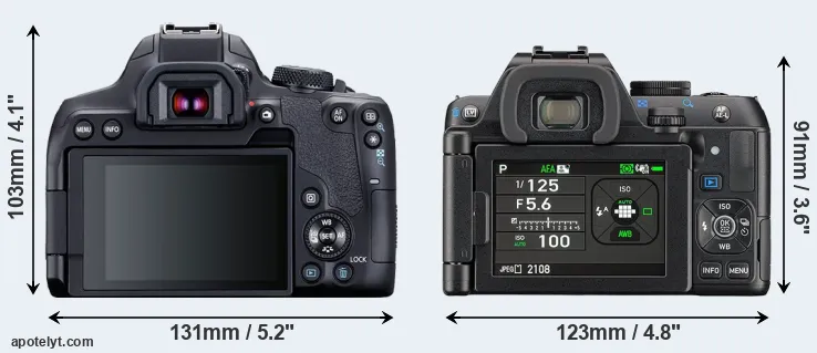 Comparison 850D or K-S2 rear