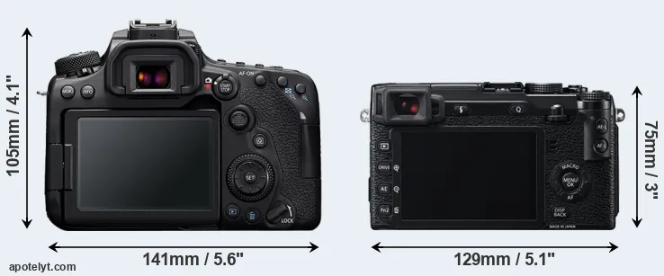 Comparison 90D or X-E2 rear