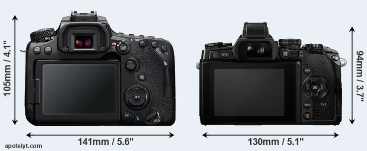 Comparison 90D or E-M1 rear