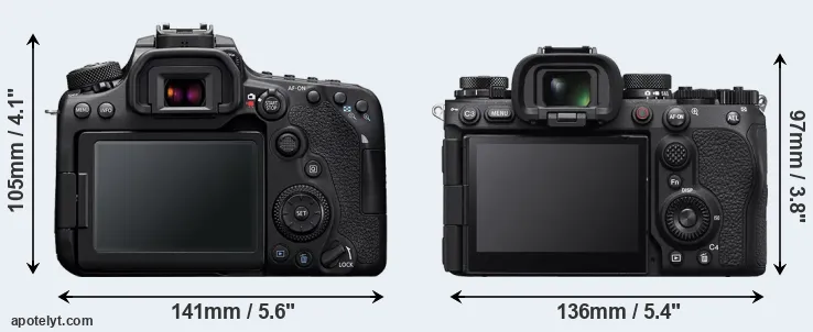 Comparison 90D or A9 III rear